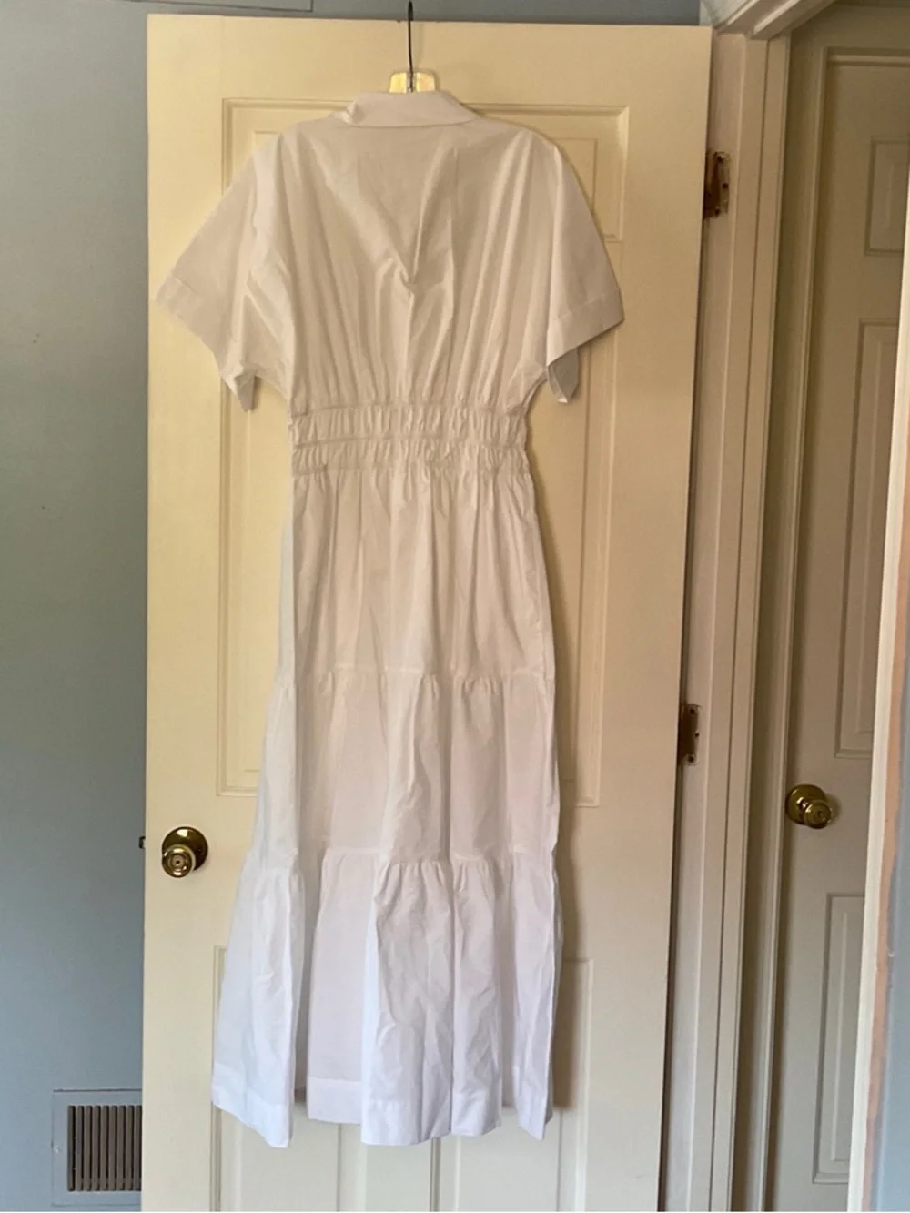 Anthropologie The Somerset Maxi Dress White S NWT Tiered Smocked Boho Ethereal - Picture 8 of 11